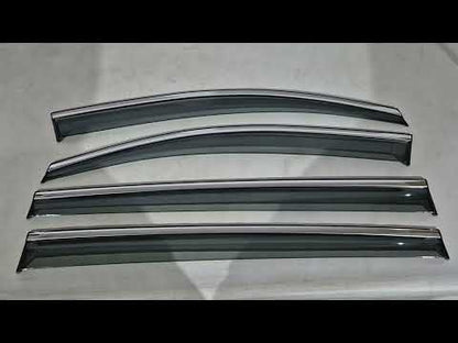 Window Deflectors with Chrome Trim Niken Luxury (4 pcs) for Volkswagen Touran 2015- - video 1