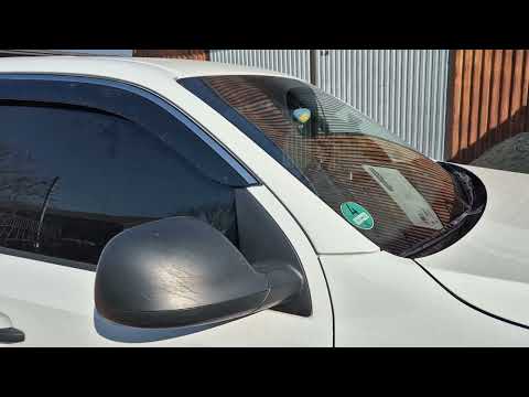 Window deflectors with chrome trim (4 pcs, Niken) for Volkswagen Amarok 2010-2022 - video 1