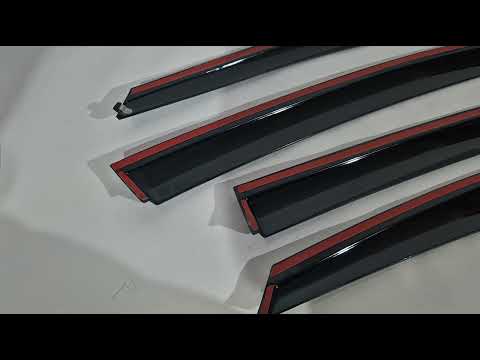 Window Deflectors with Chrome Trim Niken Luxury (4 pcs) for Hyundai Sonata LF 2014-2019 - video 1
