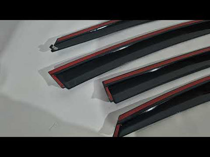 Window Deflectors with Chrome Trim Niken Luxury (4 pcs) for Hyundai Sonata LF 2014-2019 - video 1