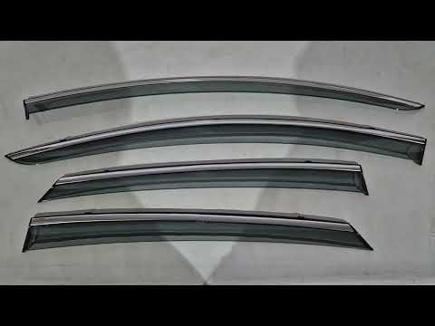 Window Deflectors with Chrome Trim Niken Luxury (SD, 4 pcs) for Ford Fusion 2012-2020 - video 1