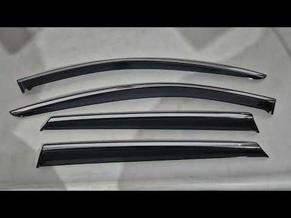 Window Deflectors with Chrome Trim Niken Luxury (4 pcs) for Mazda CX-9 2017- - video 1