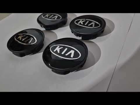Wheel center caps 60/56mm (set of 4) for KIA - video 1