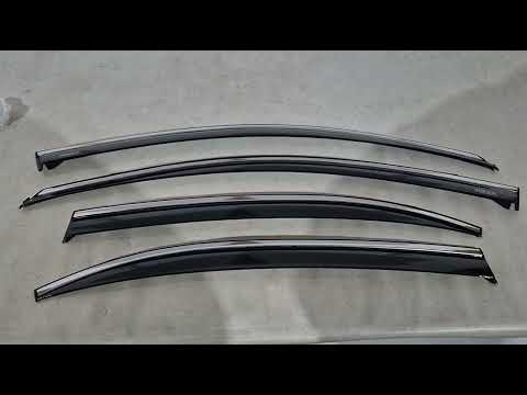 Window deflectors with chrome trim (4 pcs, Niken) for Chevrolet Malibu 2011-2018 - video 1