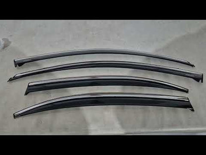 Window deflectors with chrome trim (4 pcs, Niken) for Chevrolet Malibu 2011-2018 - video 1