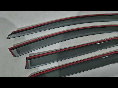 Window Deflectors with Chrome Trim Niken Luxury (HB, 4 pcs) for Volkswagen Golf 8 2019- - video 1