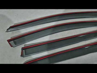Window Deflectors with Chrome Trim Niken Luxury (HB, 4 pcs) for Volkswagen Golf 8 2019- - video 1