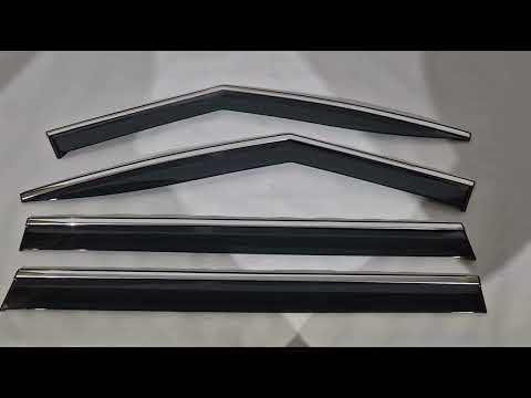 Window Deflectors with Chrome Trim Niken Luxury (4 pcs) for Hyundai Santa Fe 5 2023- - video 1