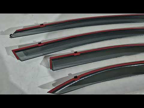 Window Deflectors with Chrome Trim Niken Luxury (4 pcs) for Mitsubishi Lancer X 2008- - video 1