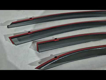 Window Deflectors with Chrome Trim Niken Luxury (4 pcs) for Mitsubishi Lancer X 2008- - video 1