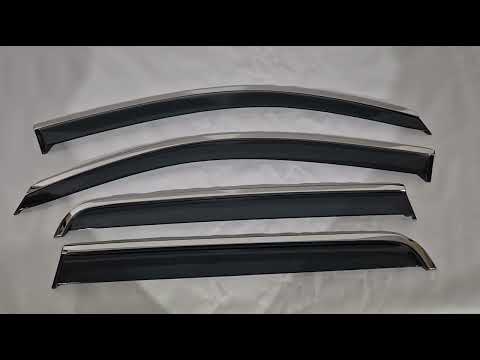 Window Deflectors with Chrome Trim Niken Luxury (2011-2015, 4 pcs) for Toyota Hilux 2006-2015 - video 1