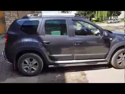 Side tubes with inserts (2 pcs, stainless steel) for Dacia Duster 2008-2018 - video 1