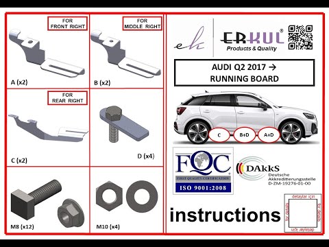 Mounting brackets for side steps for Audi Q2 2016- - video 1