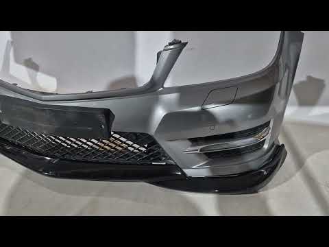Front Bumper Lip DPT V2 (2011-2015, Gloss Black) for Mercedes C-class W204 2007-2015 - video 1