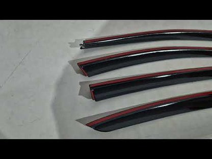 Window Deflectors with Chrome Trim Niken Luxury (4 pcs) for Renault Fluence 2009-2016 - video 1