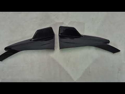 Universal Flap Side Skirt Extensions Type-D (2 pcs, Gloss Black, ABS Plastic) - video 1