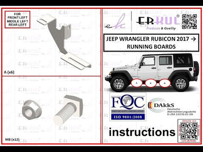 Side Steps Bosphorus Grey (2 pcs, Aluminum) for Jeep Wrangler 2018- - video 1
