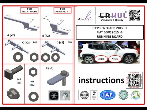 Side Steps Maydos V2 (2 pcs, stainless steel) for Jeep Renegade 2014- - video 1