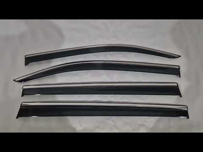 Window Deflectors with Chrome Trim Niken Luxury (4 pcs) for Citroen Berlingo/Multispace 2019- - video 1