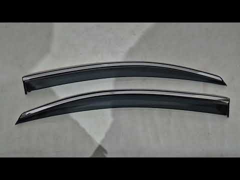 Window Deflectors with Chrome Trim Niken Luxury (2 pcs) for Volkswagen Caddy 2015-2020 - video 1