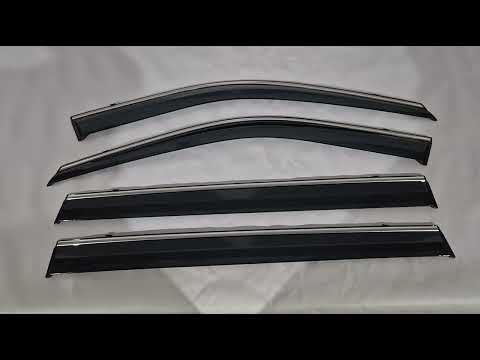 Window Deflectors with Chrome Trim Niken Luxury (4 pcs) for Toyota Highlander 2019- - video 1