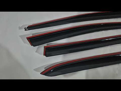 Window Deflectors with Chrome Trim Niken Luxury (HB, 4 pcs) for Renault Megane IV 2016-2025 - video 1