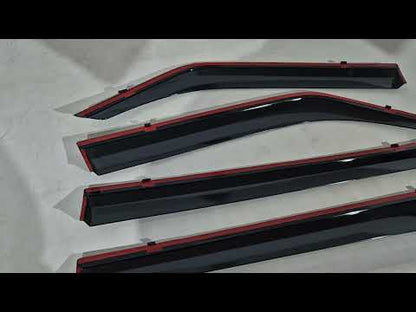Window Deflectors with Chrome Trim Niken Luxury (4 pcs) for Mitsubishi Pajero Wagon III 1999-2006 - video 1