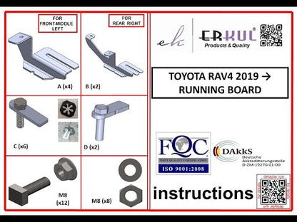 Side Steps Allmond Grey (2 pcs, Aluminum) for Toyota Rav 4 2019- - video 1