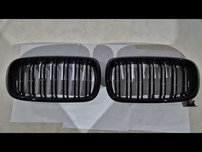 Kidneys M-Look (Gloss Black) for BMW X6 F-16 2014-2019 - video 1