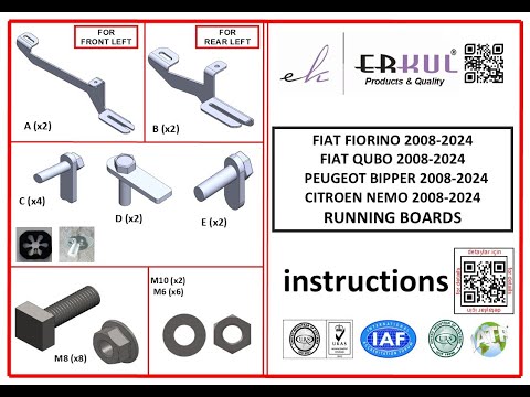 Side Steps RedLine V1 (2 pcs, Aluminum) for Fiat Fiorino/Qubo 2008-2024 - video 2