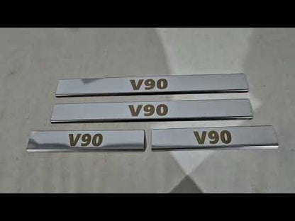 Carmos Door Sill Protectors (4 pcs, Stainless Steel) for Volvo S90/V90 2016- - video 1
