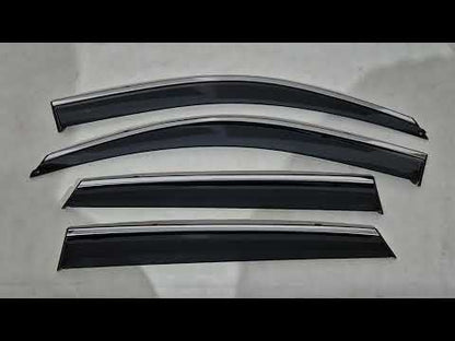 Window Deflectors with Chrome Trim Niken Luxury (4 pcs) for Hyundai Tucson JM 2004- - video 1