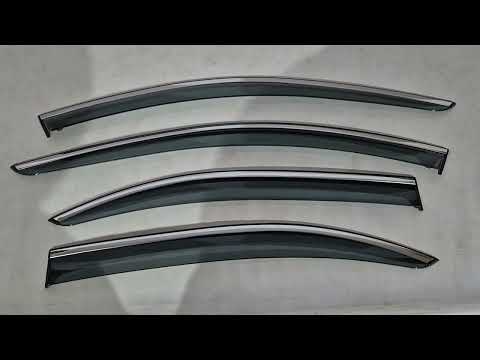 Window Deflectors with Chrome Trim Niken Luxury (4 pcs) for Skoda Rapid 2012-2019 - video 1