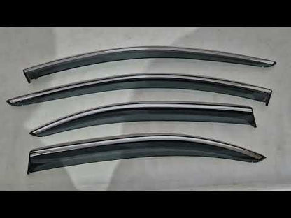 Window Deflectors with Chrome Trim Niken Luxury (4 pcs) for Skoda Rapid 2012-2019 - video 1