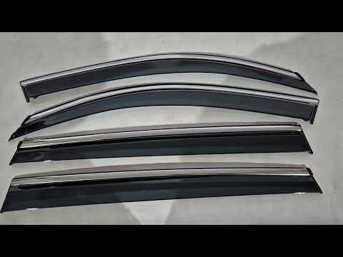 Window deflectors with chrome trim (4 pcs, Niken) for Skoda Kodiaq 2016-2023 - video 1