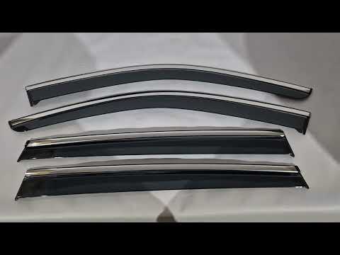 Window Deflectors with Chrome Trim Niken Luxury (4 pcs) for Skoda Kodiaq 2023- - video 1