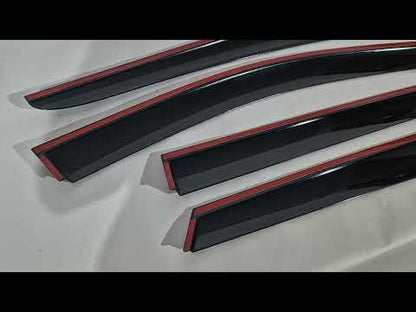 Window deflectors with chrome trim (4 pcs, Niken) for Kia Niro 2016- - video 1