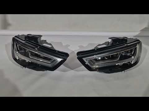 Front headlights Full LED (for HALOGEN, 2012-2016, 2 pcs) for Audi A3 2012-2020 - video 1