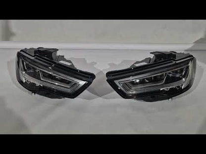 Front headlights Full LED (for HALOGEN, 2012-2016, 2 pcs) for Audi A3 2012-2020 - video 1