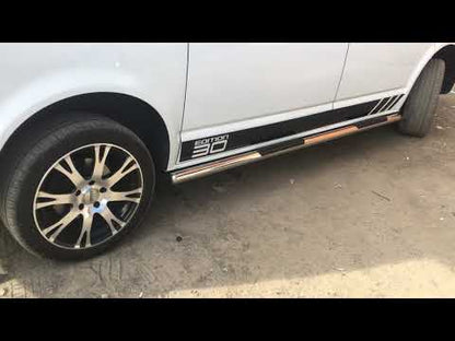 Side Bars (2 pcs, Stainless Steel) for Volkswagen T5 Transporter 2003-2010 - video 1