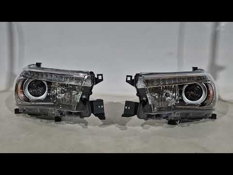 Front OEM Headlights V1 2015-2019 (LED, 2 pcs) for Toyota Hilux 2015- - video 1