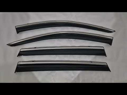 Window Deflectors with Chrome Trim Niken Luxury (4 pcs) for Jeep Cherokee KL 2013- - video 1