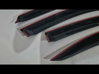Window deflectors with chrome trim (4 pcs, HIC) for Lexus IS 2005-2013 - video 1