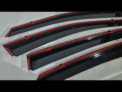 Window Deflectors with Chrome Trim Niken Luxury (4 pcs) for Hyundai Sonata DN8 2020- - video 1