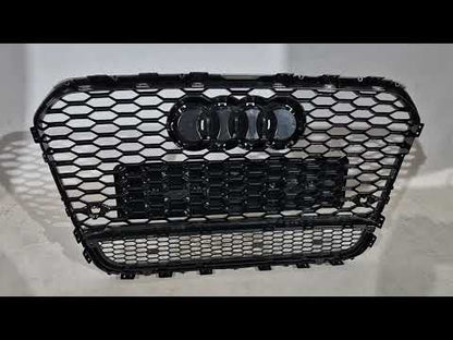Front grille RS-style black with Quattro emblem (2011-2014) for Audi A6 C7 2011-2017 - video 1