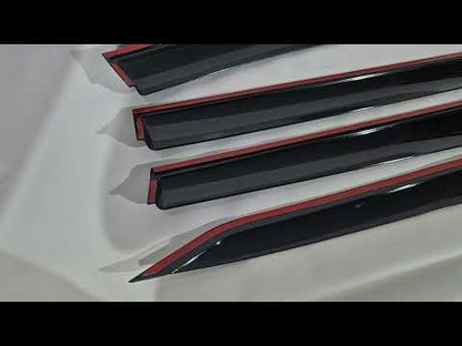 Window Deflectors with Chrome Trim Niken Luxury (6 pcs) for Toyota Sienna 2020- - video 1