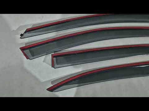 Window Deflectors with Chrome Trim Niken Luxury (USA, 4 pcs) for Volkswagen Jetta 2011-2018 - video 1