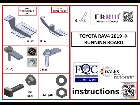 Side Steps Sunrise (2 pcs, Aluminum) for Toyota Rav 4 2019- - video 1