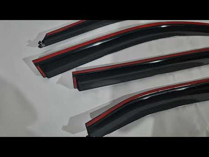 Window deflectors with chrome trim (4 pcs, Niken) for Honda HR-V 2021- - video 1
