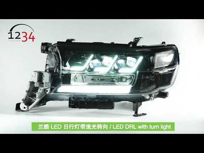 Front Headlights 2016+ (LX-Design) for Toyota Land Cruiser 200 2007-2021 - video 1